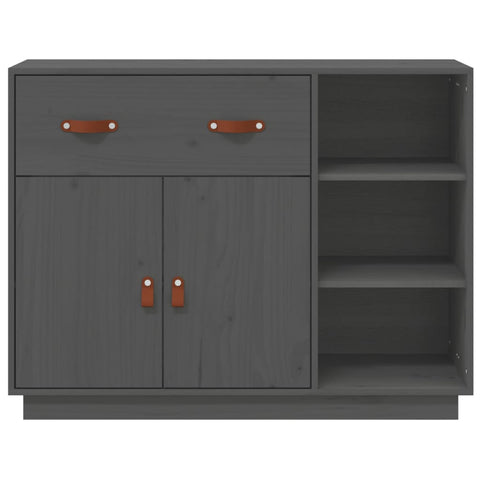 vidaXL Sideboard Grey 98.5x40x75 cm Solid Wood Pine
