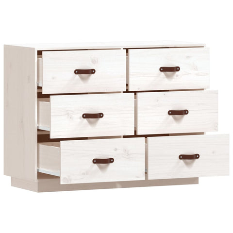 vidaXL Sideboard White 100x40x75 cm Solid Wood Pine