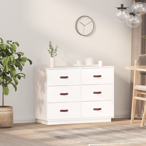vidaXL Sideboard White 100x40x75 cm Solid Wood Pine