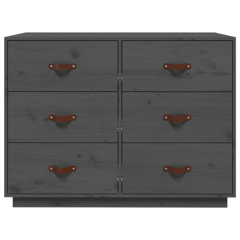 vidaXL Sideboard Grey 100x40x75 cm Solid Wood Pine