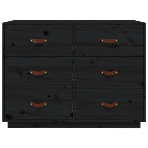 vidaXL Sideboard Black 100x40x75 cm Solid Wood Pine