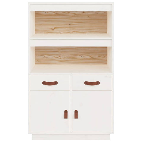vidaXL Highboard White 67x40x108.5 cm Solid Wood Pine