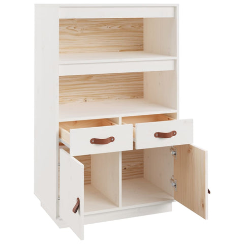 vidaXL Highboard White 67x40x108.5 cm Solid Wood Pine