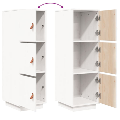 vidaXL Highboard White 34x40x108.5 cm Solid Wood Pine
