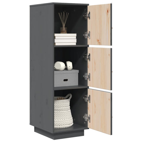 vidaXL Highboard Grey 34x40x108.5 cm Solid Wood Pine