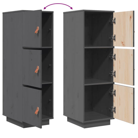vidaXL Highboard Grey 34x40x108.5 cm Solid Wood Pine