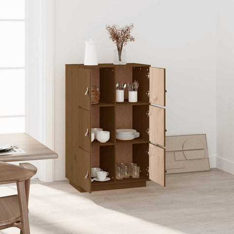 vidaXL Highboard Honey Brown 67x40x108.5 cm Solid Wood Pine