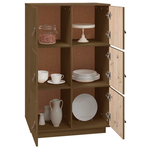 vidaXL Highboard Honey Brown 67x40x108.5 cm Solid Wood Pine