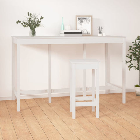 vidaXL Bar Table White 180x80x110 cm Solid Wood Pine