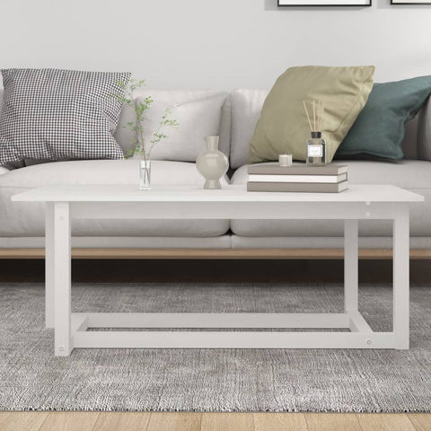 vidaXL Coffee Table White 110x55x45 cm Solid Wood Pine