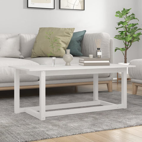 vidaXL Coffee Table White 110x55x45 cm Solid Wood Pine