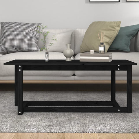 vidaXL Coffee Table Black 110x55x45 cm Solid Wood Pine