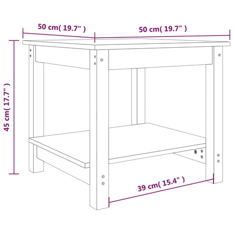 vidaXL Coffee Table 50x50x45 cm Solid Wood Pine