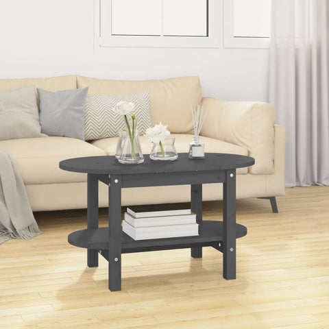vidaXL Coffee Table Grey 80x45x45 cm Solid Wood Pine