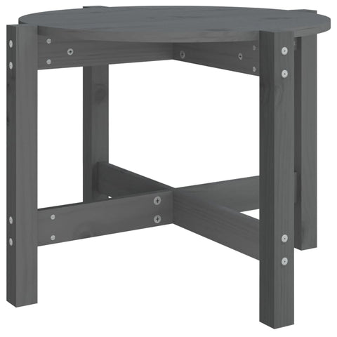 vidaXL Coffee Table Grey Ø 62.5x45 cm Solid Wood Pine