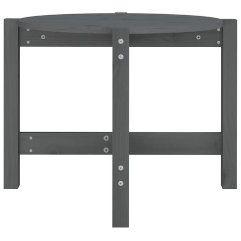 vidaXL Coffee Table Grey Ø 62.5x45 cm Solid Wood Pine