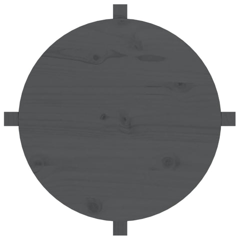 vidaXL Coffee Table Grey Ø 62.5x45 cm Solid Wood Pine