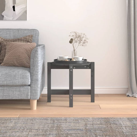 vidaXL Coffee Table Grey Ø 52.5x45 cm Solid Wood Pine