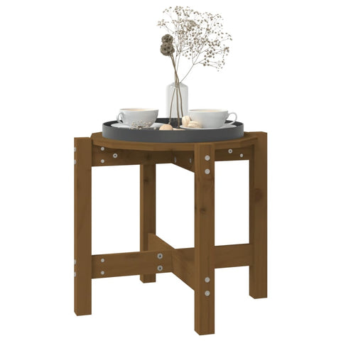 vidaXL Coffee Table Honey Brown Ø 52.5x45 cm Solid Wood Pine