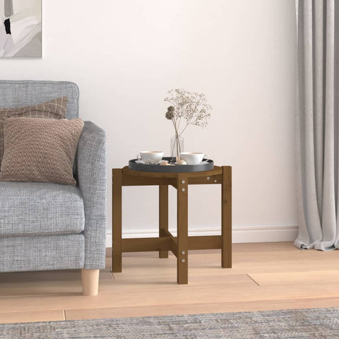vidaXL Coffee Table Honey Brown Ø 52.5x45 cm Solid Wood Pine