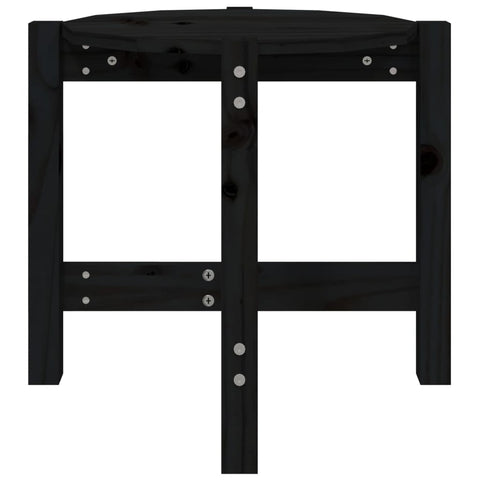 vidaXL Coffee Table Black Ø 52.5x45 cm Solid Wood Pine