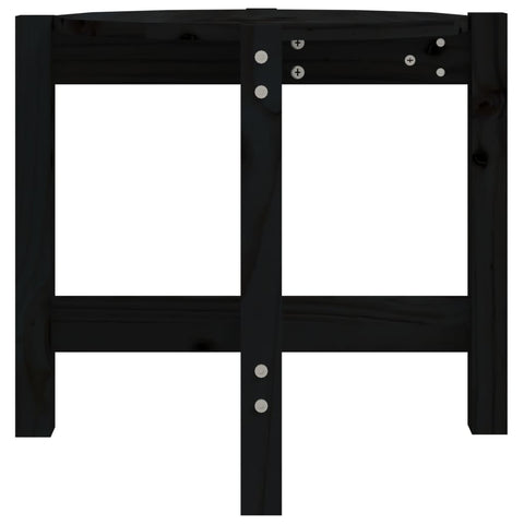vidaXL Coffee Table Black Ø 52.5x45 cm Solid Wood Pine