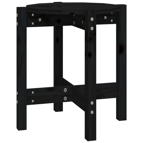 vidaXL Coffee Table Black Ø 42.5x45 cm Solid Wood Pine