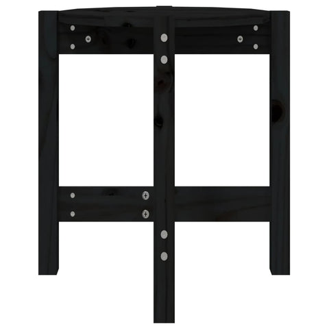 vidaXL Coffee Table Black Ø 42.5x45 cm Solid Wood Pine