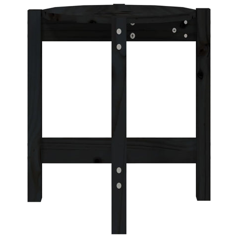 vidaXL Coffee Table Black Ø 42.5x45 cm Solid Wood Pine