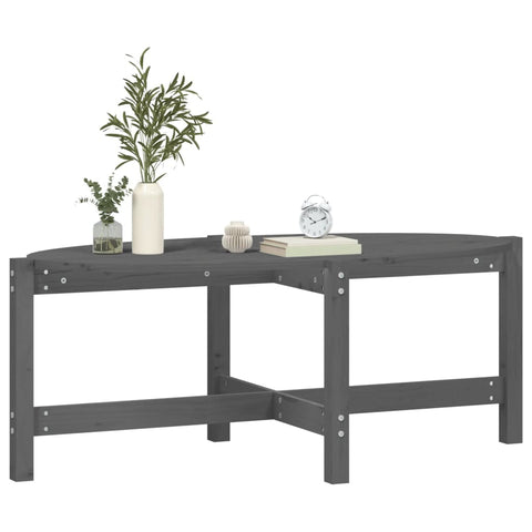 vidaXL Coffee Table Grey 118x63x45 cm Solid Wood Pine