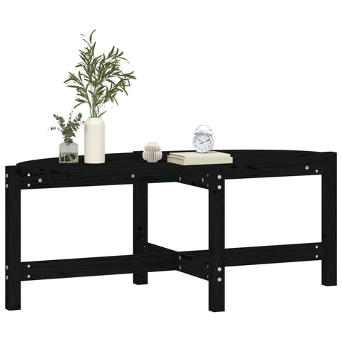 vidaXL Coffee Table Black 118x63x45 cm Solid Wood Pine
