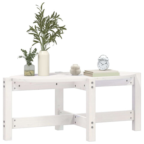 vidaXL Coffee Table White 87x48x35 cm Solid Wood Pine