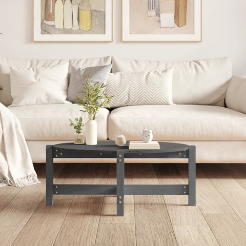 vidaXL Coffee Table Grey 87x48x35 cm Solid Wood Pine