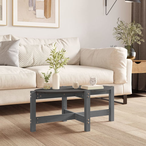 vidaXL Coffee Table Grey 87x48x35 cm Solid Wood Pine