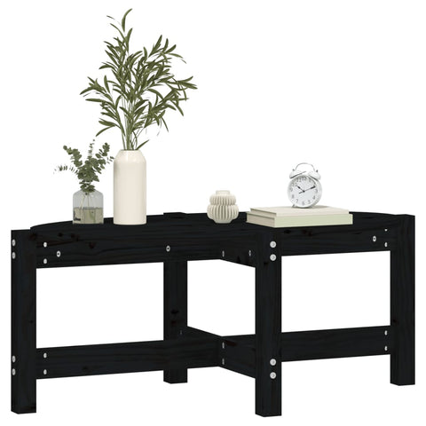 vidaXL Coffee Table Black 87x48x35 cm Solid Wood Pine