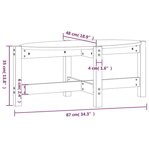vidaXL Coffee Table Black 87x48x35 cm Solid Wood Pine