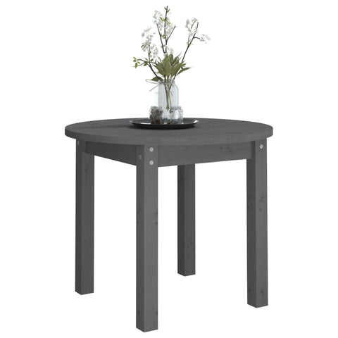 vidaXL Coffee Table Grey Ø 55x45 cm Solid Wood Pine