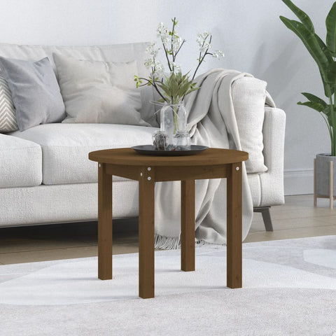 vidaXL Coffee Table Honey Brown Ø 55x45 cm Solid Wood Pine