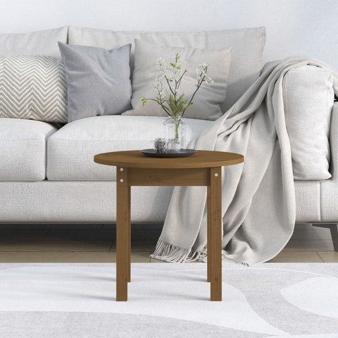 vidaXL Coffee Table Honey Brown Ø 45x40 cm Solid Wood Pine
