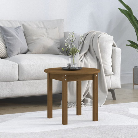 vidaXL Coffee Table Honey Brown Ø 45x40 cm Solid Wood Pine