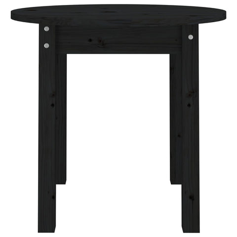vidaXL Coffee Table Black Ø 45x40 cm Solid Wood Pine
