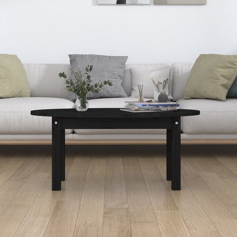 vidaXL Coffee Table Black 80x40x35 cm Solid Wood Pine