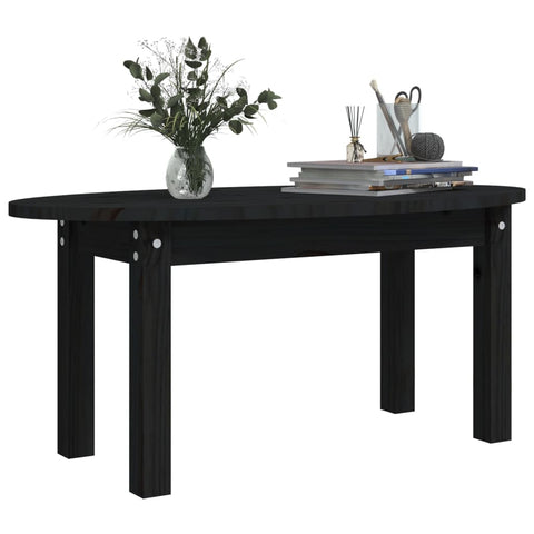 vidaXL Coffee Table Black 80x40x35 cm Solid Wood Pine
