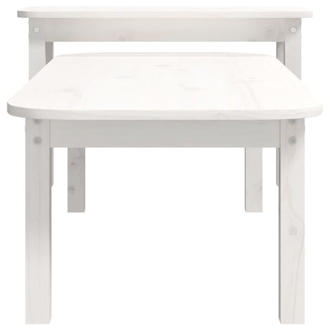 vidaXL 2 Piece Coffee Table Set White Solid Wood Pine
