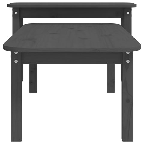vidaXL 2 Piece Coffee Table Set Grey Solid Wood Pine
