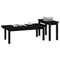 vidaXL 2 Piece Coffee Table Set Black Solid Wood Pine