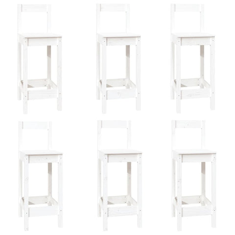 vidaXL 7 Piece Bar Set White Solid Wood Pine