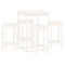 vidaXL 5 Piece Bar Set White Solid Wood Pine