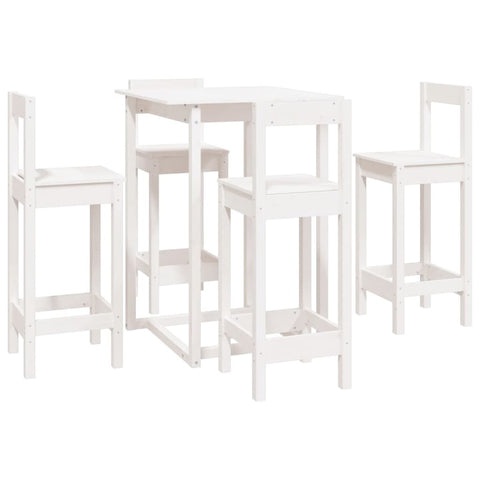vidaXL 5 Piece Bar Set White Solid Wood Pine