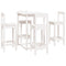 vidaXL 5 Piece Bar Set White Solid Wood Pine
